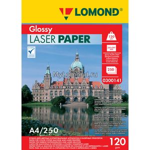 арт. 0300141 Бумага глянцевая двухсторонняя Lomond Ultra DS Glossy 120 г/м2 формата А4, 250 листов для цветных лазерных принтеров