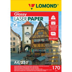 арт. 0310241 Бумага глянцевая двухсторонняя Lomond Ultra DS Glossy 170 г/м2 формата А4, 250 листов для цветных лазерных принтеров