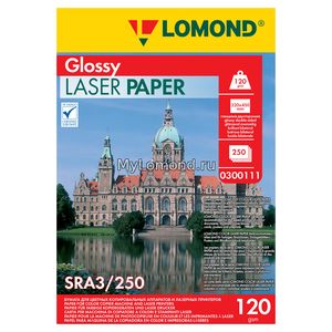 арт. 0300111 Бумага глянцевая двухсторонняя Lomond Ultra DS Glossy 120 г/м2 формата SRА3, 250 листов для цветных лазерных принтеров