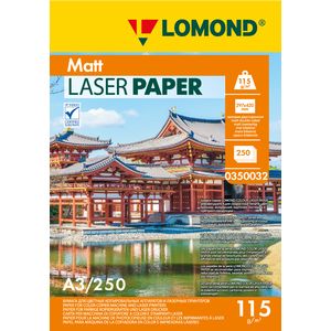 арт. 0350032 Бумага матовая двухсторонняя Lomond Ultra DS Matt 115 г/м2 формата А3 250 листов для цветных лазерных принтеров