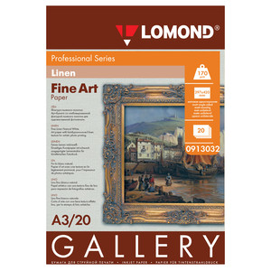 арт. 0913032 Бумага Lomond Linen А3, 170г/м2, матовая средневыраженная льняная фактура, натурально-белая, односторонняя