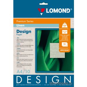 арт. 0933041 Бумага Lomond Design Premium Linen (Лён), А4, матовая, 230г/м2, односторонняя, ярко-белая