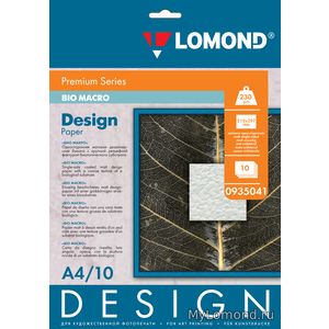 арт. 0935041 Бумага Lomond Design Premium Bio Macro (Био Маукро, А4, матовая, 230г/м2, односторонняя, ярко-белая