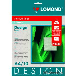 арт. 0934041 Бумага Lomond Design Premium Linen (Лён), глянцевая А4, 230г/м2, односторонняя ярко-белая