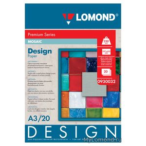 арт. 0930032 Бумага Lomond Design Premium Mosaic (Мозаика), глянцевая, А3, 230г/м2, односторонняя, ярко-белая