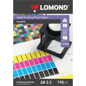 Lomond Proof SemiMatt OBA(Faint) paper 190gsm - полуматовая бумага А3, 50 листов для цветопроб, PE-coated, ∆B 2.5