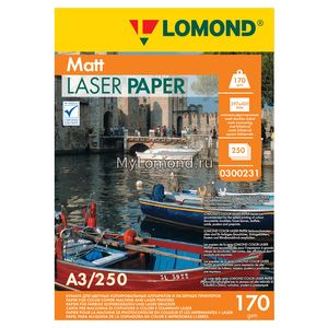 арт. 0300231 Бумага матовая двухсторонняя Lomond Ultra DS Matt 170 г/м2 формата А3, 250 листов для цветных лазерных принтеров