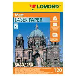 арт. 0300011 Бумага матовая двухсторонняя Lomond Ultra DS Matt 120 г/м2 формата SRА3, 250 листов для цветных лазерных принтеров