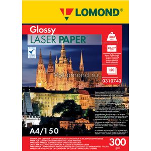 арт. 0310743 Бумага глянцевая двухсторонняя Lomond Ultra DS Glossy 300 г/м2 формата А4, 150 листов для цветных лазерных принтеров
