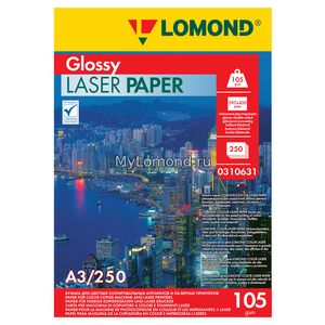 арт. 0310631 Бумага глянцевая двухсторонняя Lomond Ultra DS Glossy 105 г/м2 формата А3, 250 листов для цветных лазерных принтеров