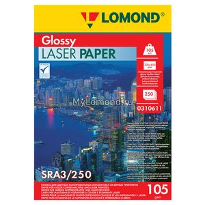 арт. 0310611 Бумага глянцевая двухсторонняя Lomond Ultra DS Glossy 105 г/м2 формата SRА3, 250 листов для цветных лазерных принтеров