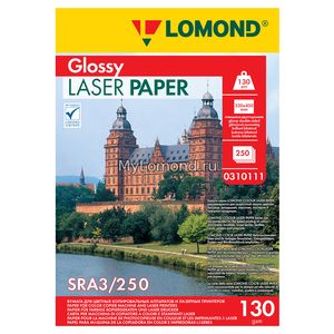 арт. 0310111 Бумага глянцевая двухсторонняя Lomond Ultra DS Glossy 130 г/м2 формата SRА3, 250 листов для цветных лазерных принтеров