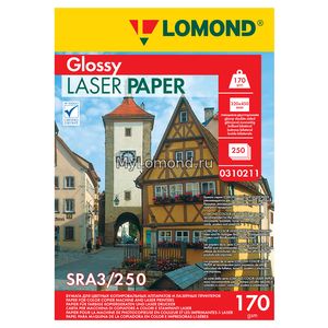 арт. 0310211 Бумага глянцевая двухсторонняя Lomond Ultra DS Glossy 170 г/м2 формата SRА3, 250 листов для цветных лазерных принтеров