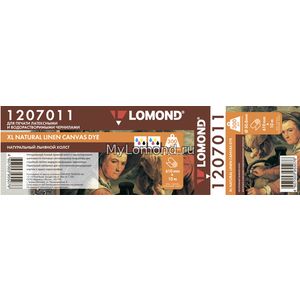 арт. 1207011 Холст Lomond XL натуральный льняной 300 г/м2 в рулоне 610мм Х 10м Х 2'' для печати водорастворимыми чернилами