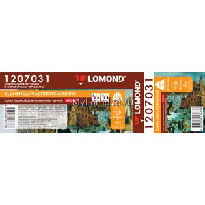 арт. 1207031 Холст Lomond XL натуральный льняной шелковисто-матовый 320 г/м2 в рулоне 610мм Х 10м Х 2'' архивный для печати пигментными чернилами