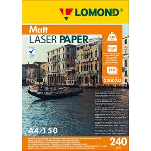 арт. 0300741 Бумага матовая двухсторонняя Lomond Ultra DS Matt 240 г/м2 формата А4, 150 листов для цветных лазерных принтеров