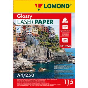 арт. 0310242 Бумага глянцевая двухсторонняя Lomond Ultra DS Glossy 115 г/м2 формата А4, 250 листов для цветных лазерных принтеров