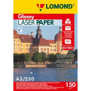 арт. 0310031 Бумага глянцевая двухсторонняя Lomond Ultra DS Glossy 150 г/м2 формата А3, 250 листов для цветных лазерных принтеров