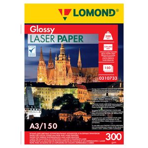 арт. 0310733 Бумага глянцевая двухсторонняя Lomond Ultra DS Glossy 300 г/м2 формата А43 150 листов для цветных лазерных принтеров